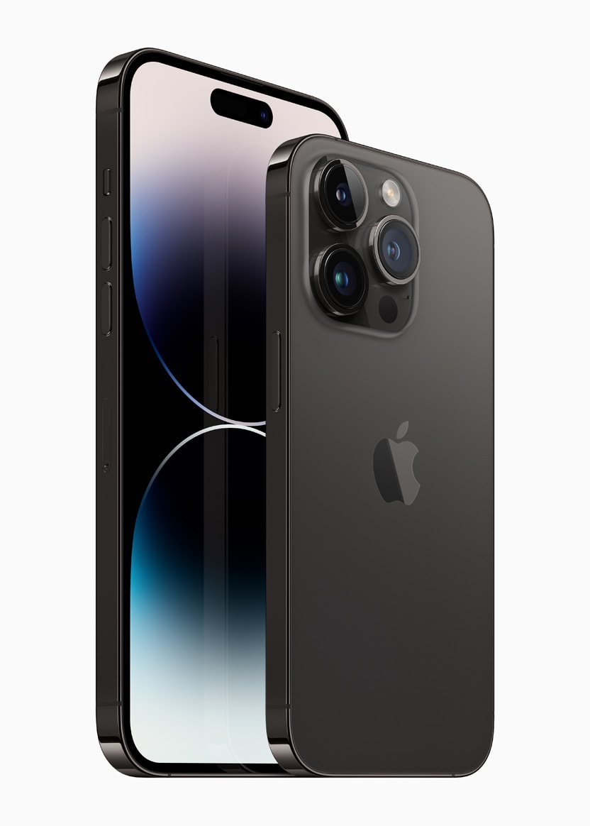 iPhone 14 Pro and iPhone 14 Pro Max are shown in space black.